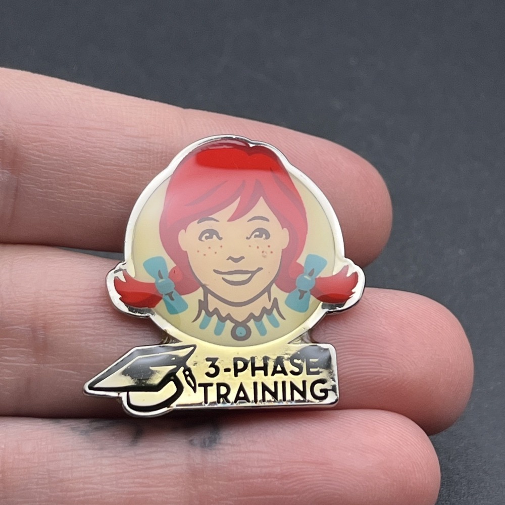 Wendy's‎ Fast Food Restaurant Mascot 3-Phase Training Employee Lapel Hat Pin